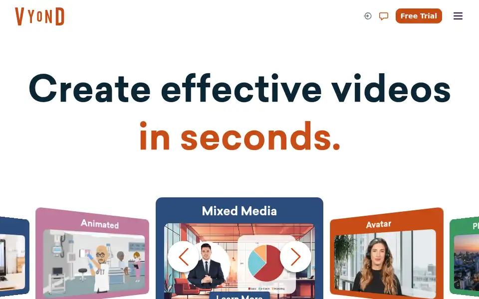 Screenshot of vyond.com