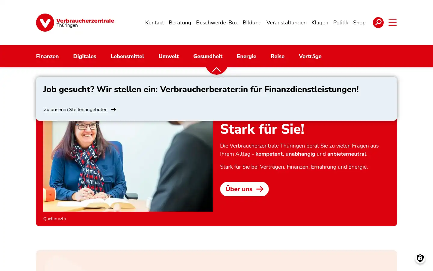 Screenshot of vzth.de