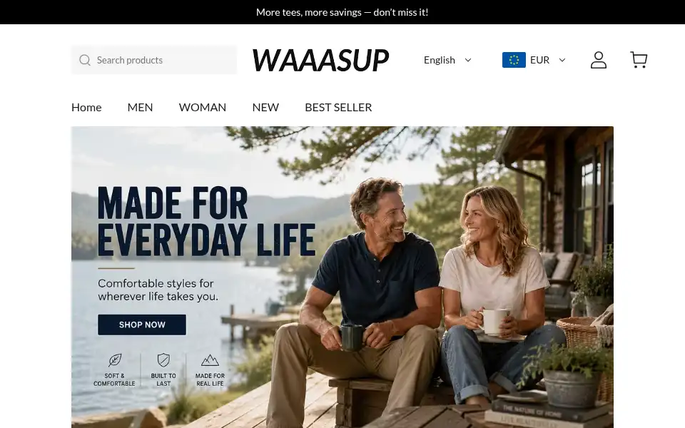 Screenshot of waaasup.com