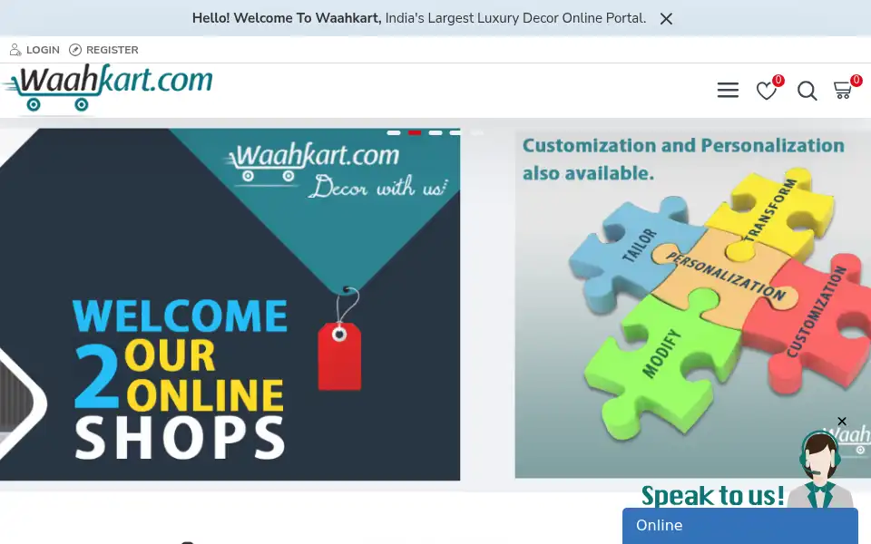 Screenshot of waahkart.com