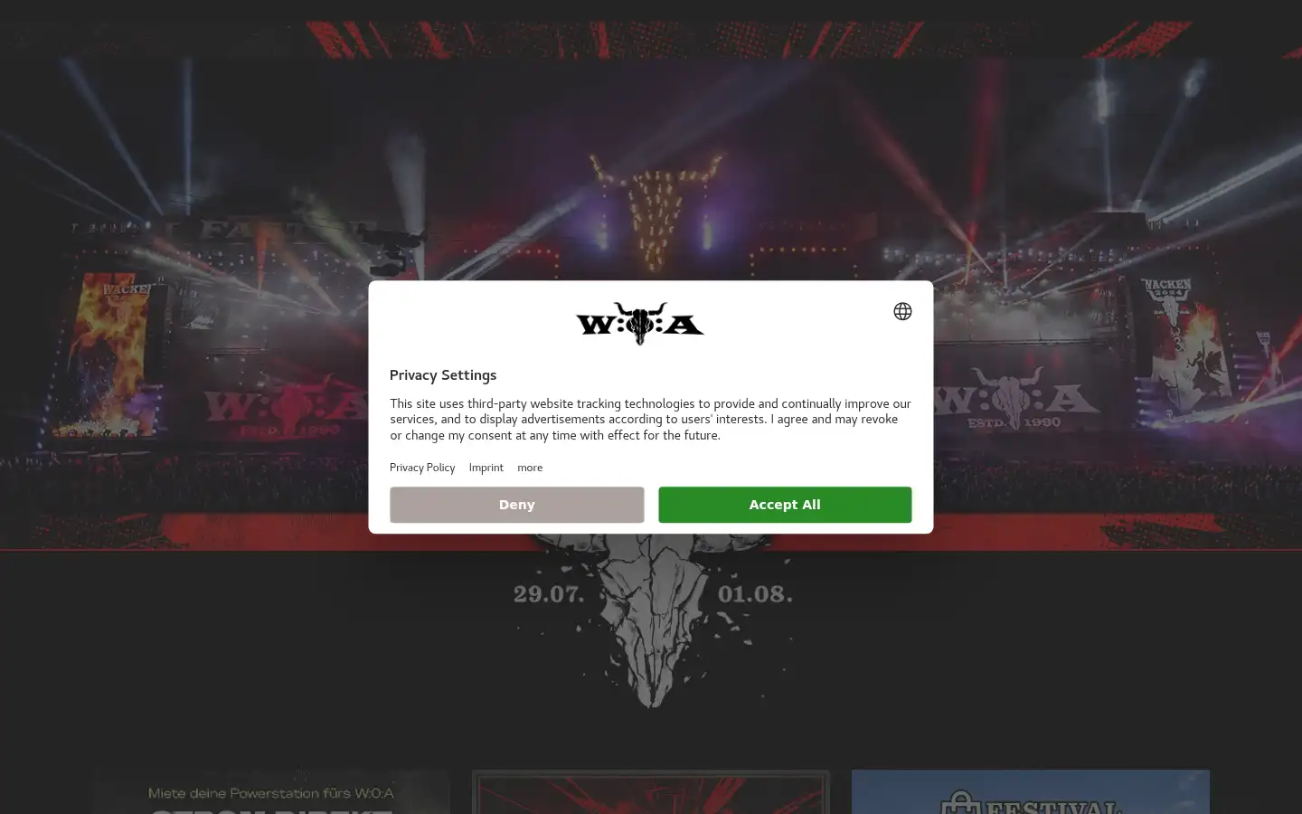 Screenshot of wacken.com