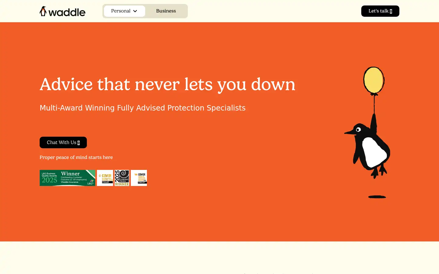 Screenshot of waddleinsurance.co.uk