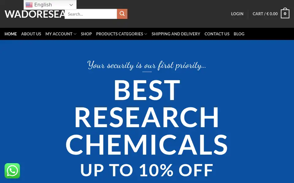 Screenshot of wadoresearchchem.com