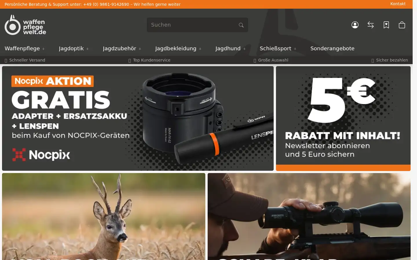 Screenshot of waffenpflegewelt.de