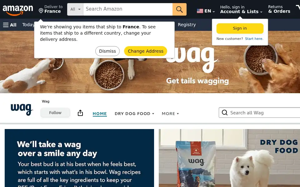 Screenshot of wag.com