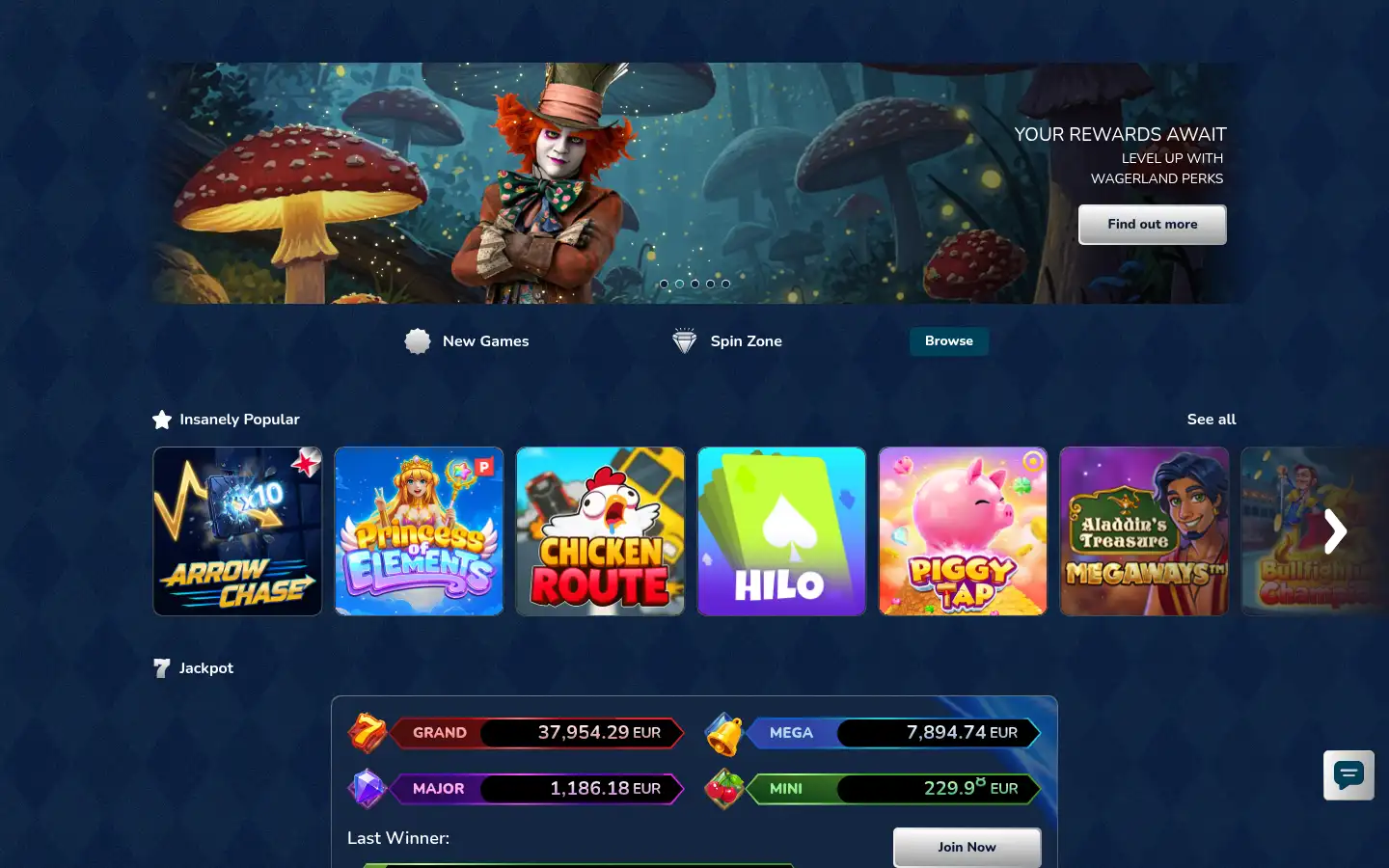 Screenshot of wagerland.com