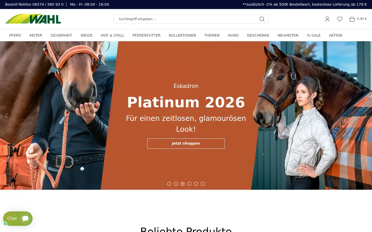 Screenshot of wahl-reitsport.com