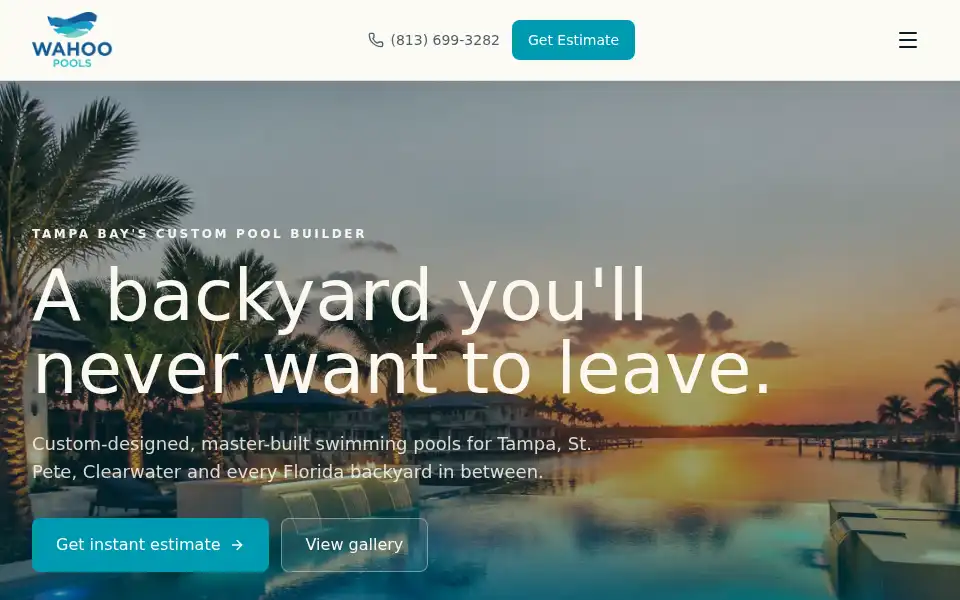 Screenshot of wahoopools.com