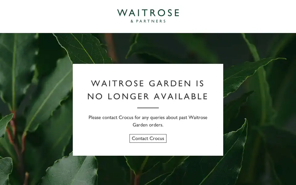 Screenshot of waitrosegarden.com