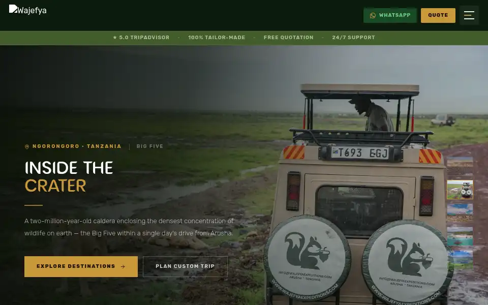 Screenshot of wajefyaexpeditions.com