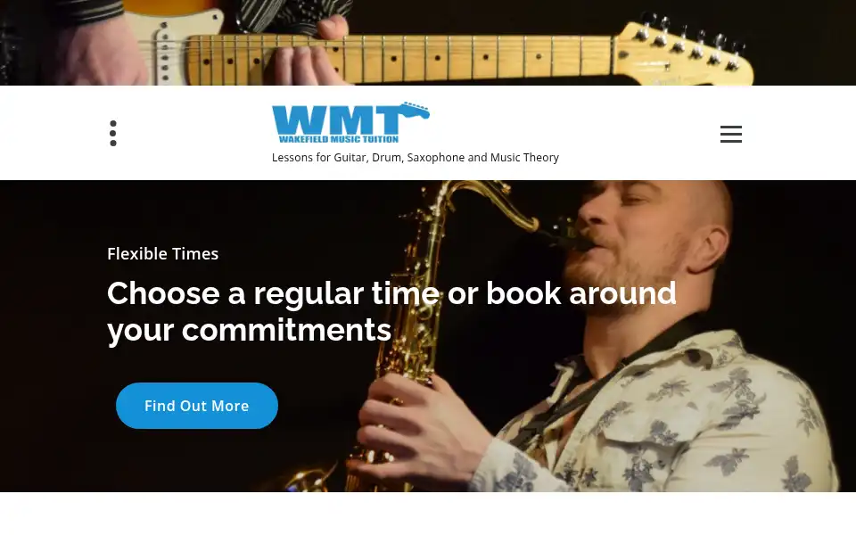 Screenshot of wakefieldmusictuition.co.uk