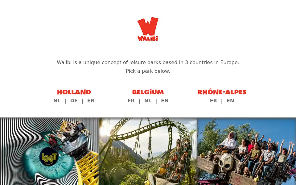 Screenshot of walibi.com
