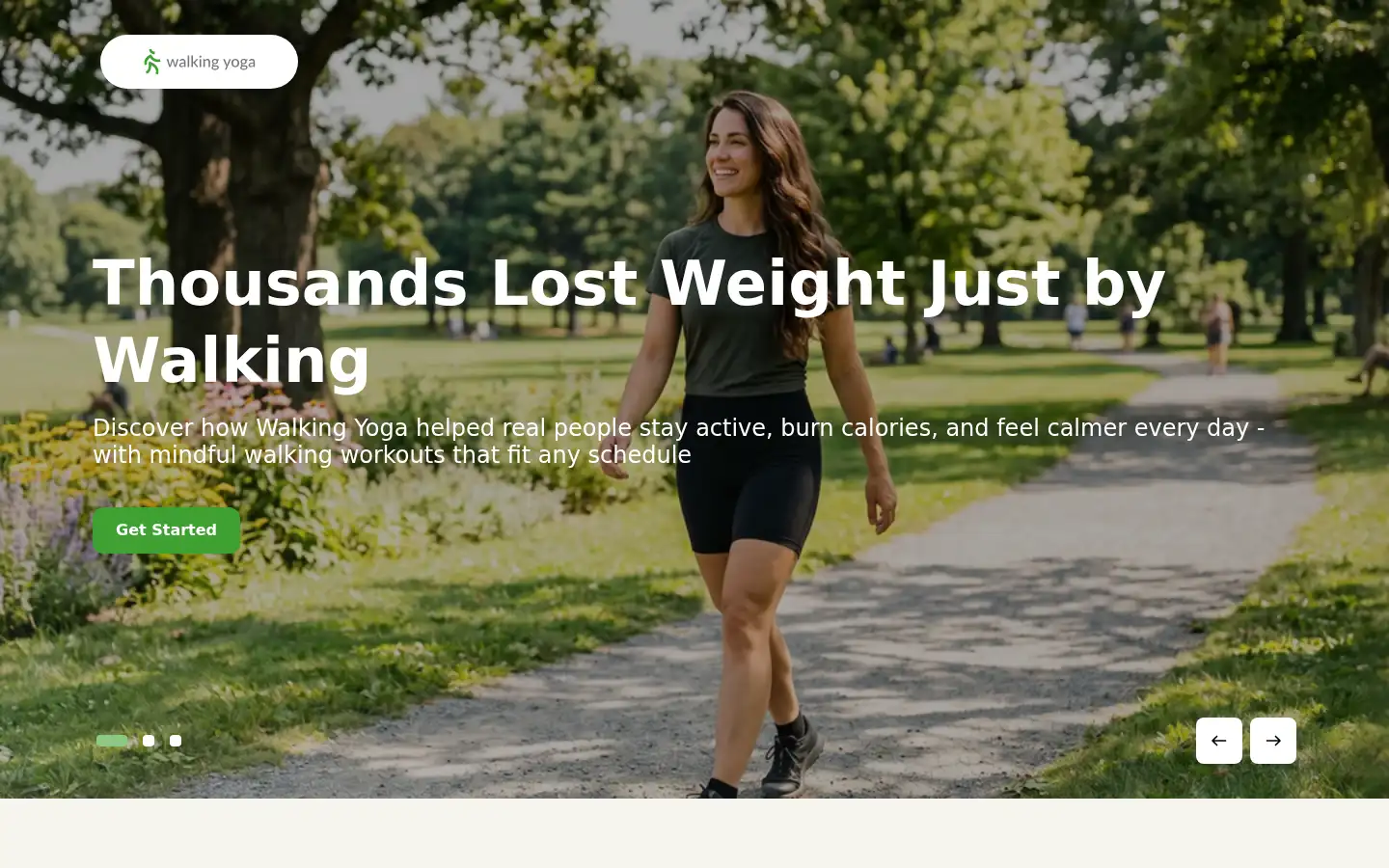 Screenshot of walking.yoga