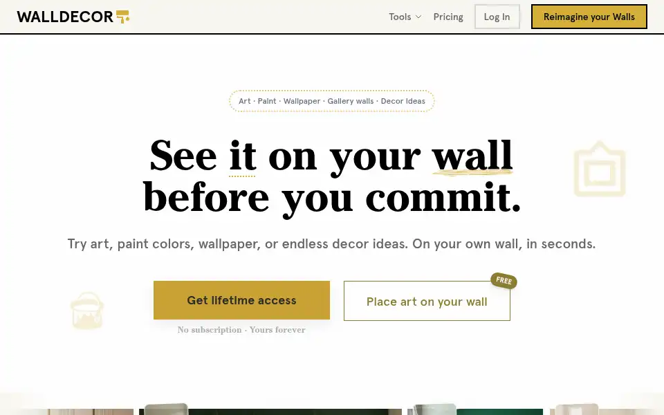 Screenshot of walldecor.io