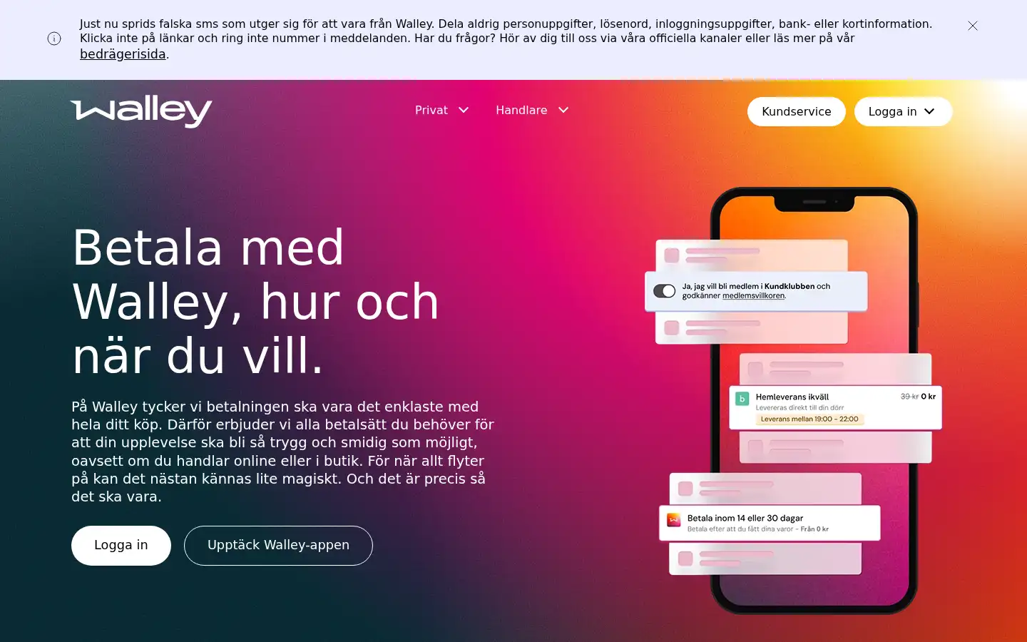 Screenshot of walley.se