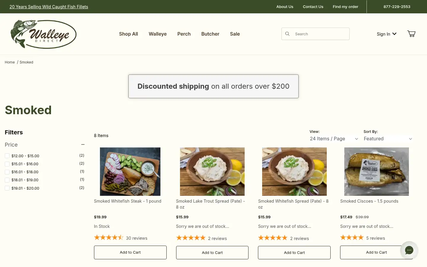 Screenshot of walleyedirect.com