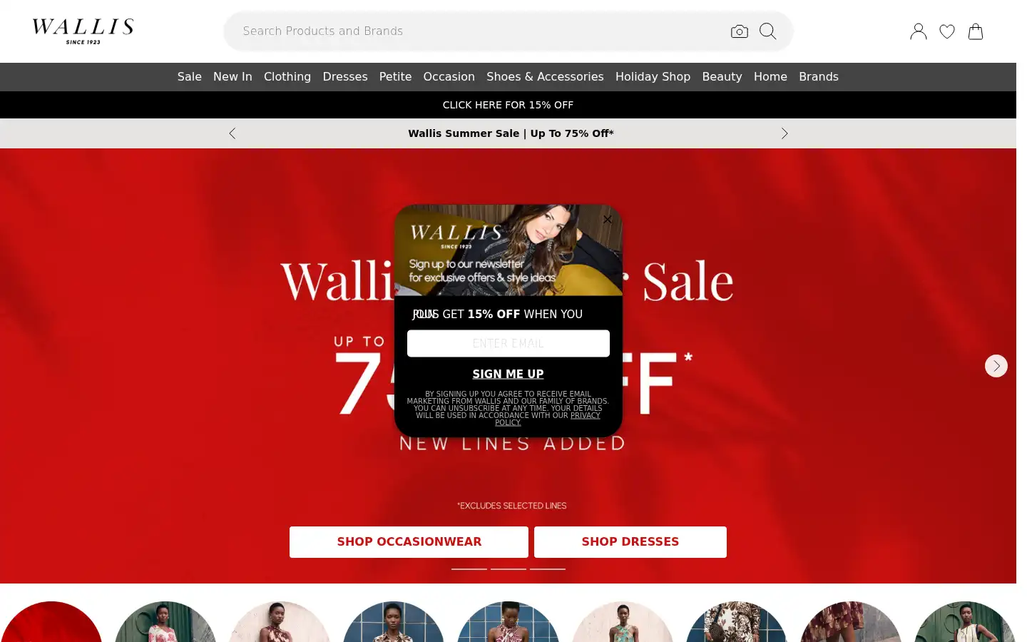 Screenshot of wallis.co.uk