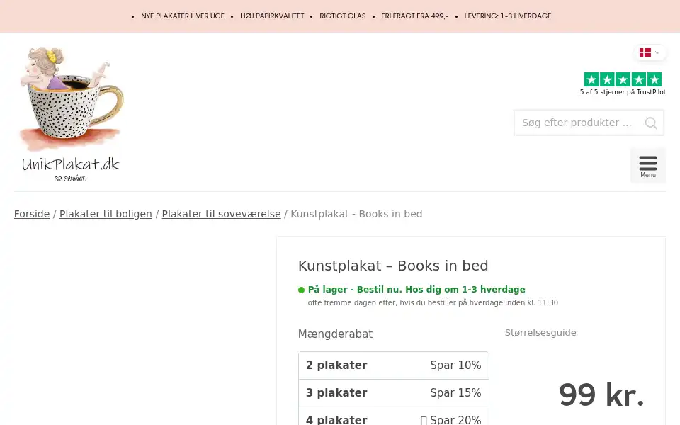 Screenshot of wallposters.dk