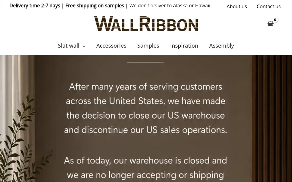 Screenshot of wallribbon.com