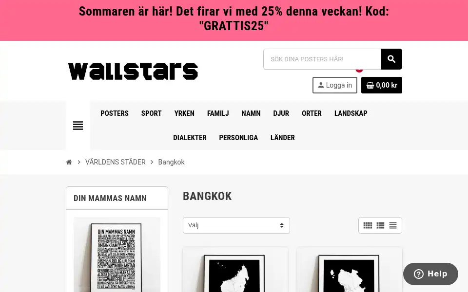 Screenshot of wallstars.se
