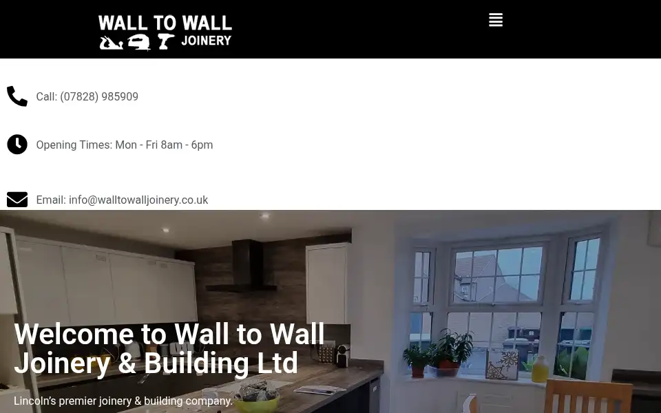Screenshot of walltowalljoinery.co.uk