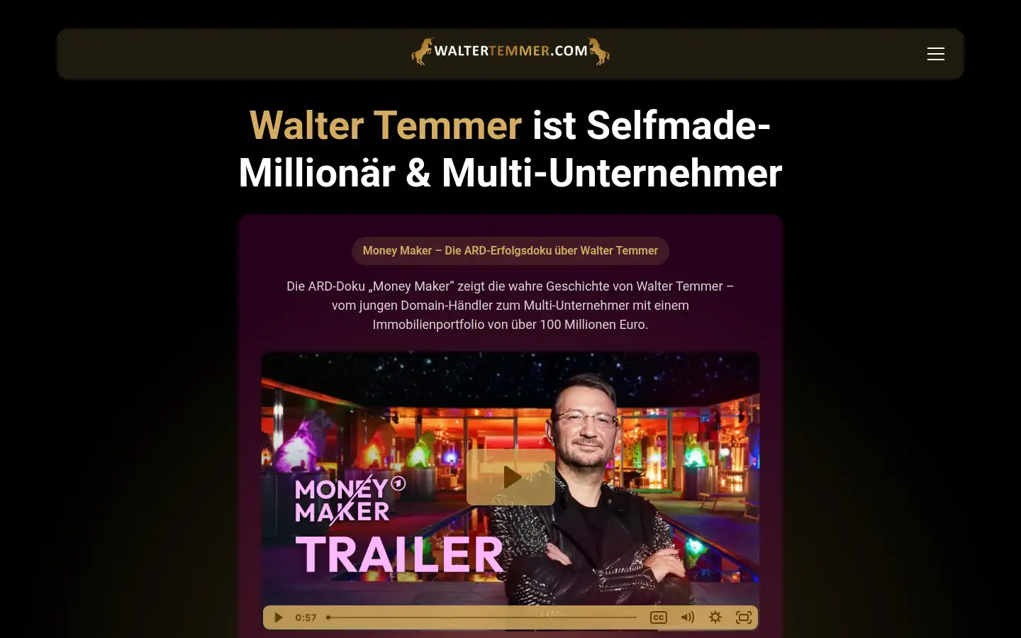 Screenshot of waltertemmer.com