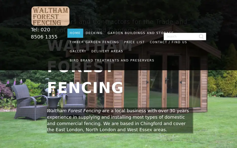 Screenshot of walthamforestfencing.co.uk