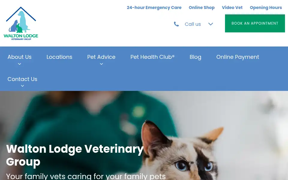Screenshot of waltonlodgevets.com