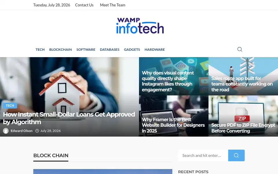 Screenshot of wampinfotech.com