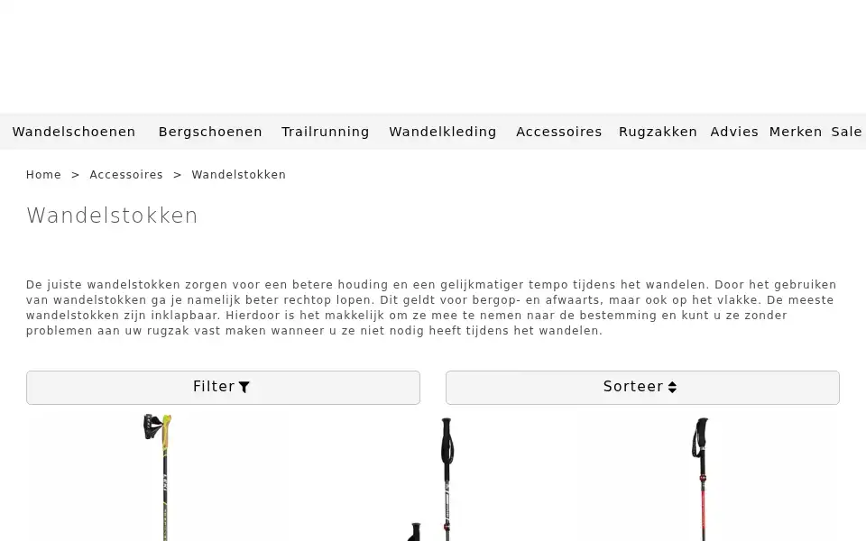 Screenshot of wandelschoenenexpert.nl