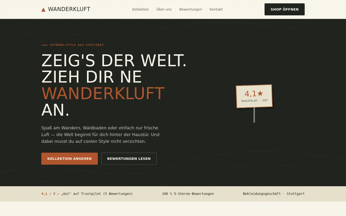 Screenshot of wanderkluft.de
