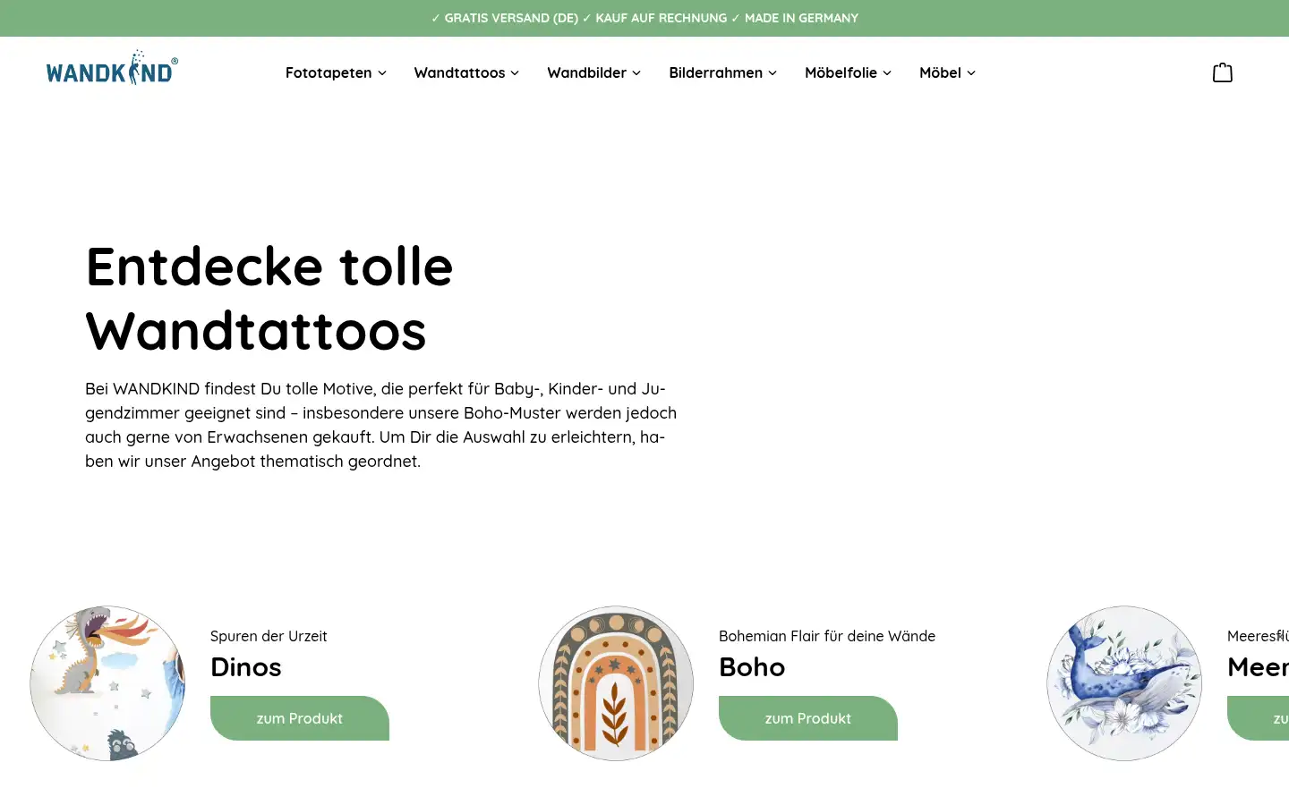 Screenshot of wandkind.de