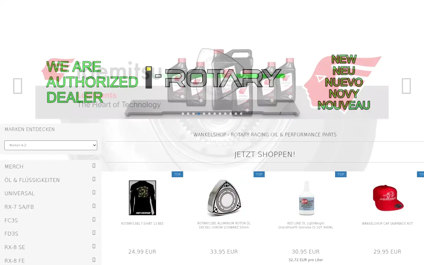 Screenshot of wankelshop.com