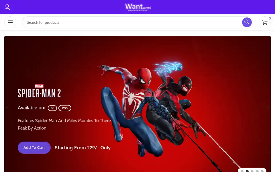 Screenshot of wantgames.in