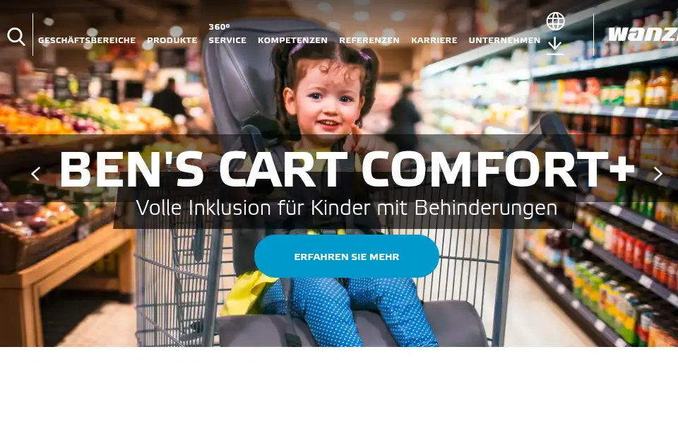 Screenshot of wanzl.com