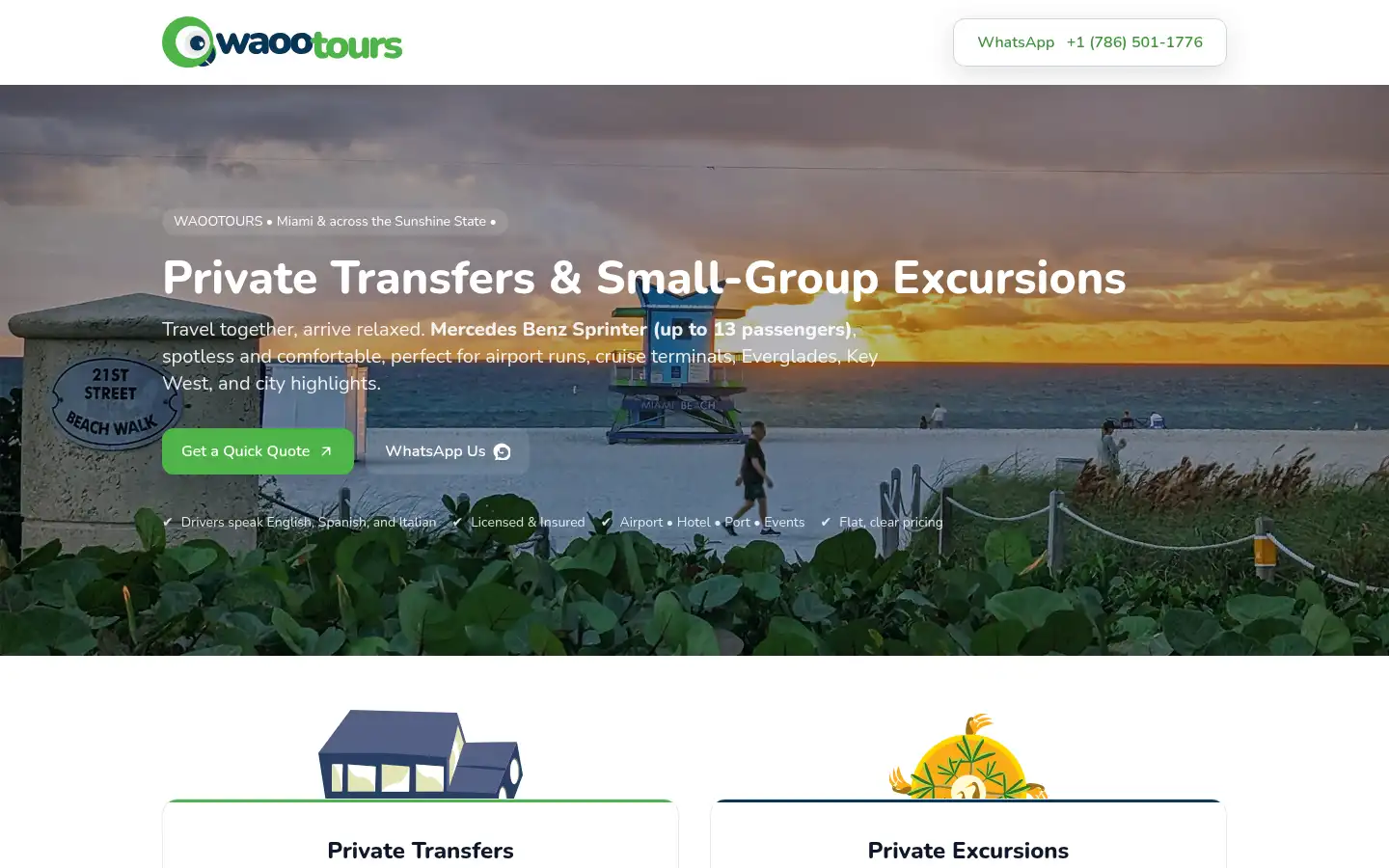 Screenshot of waootours.com