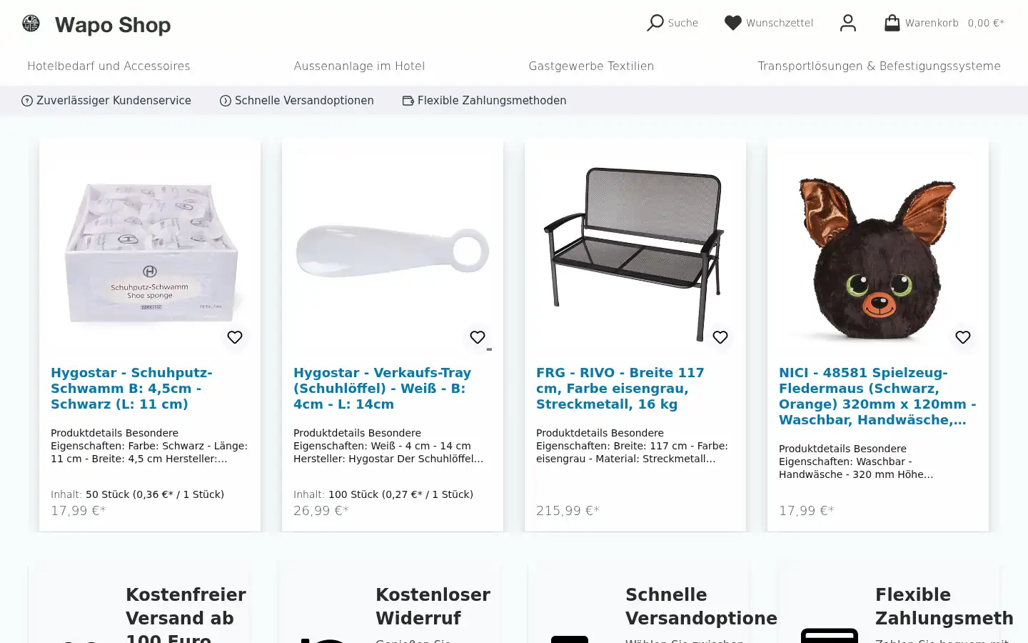 Screenshot of wapo-shop.de