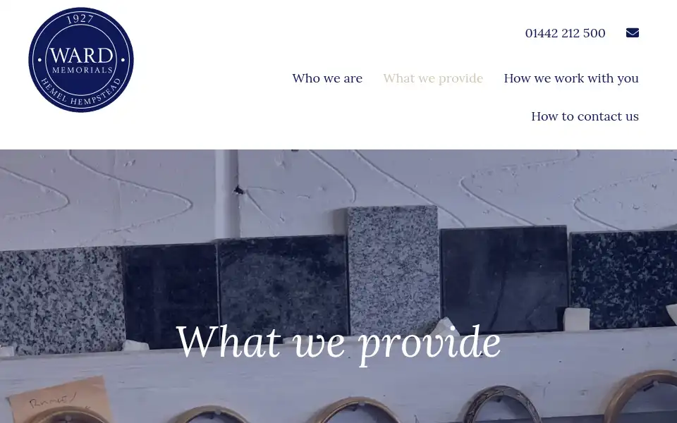 Screenshot of wardmemorials.com