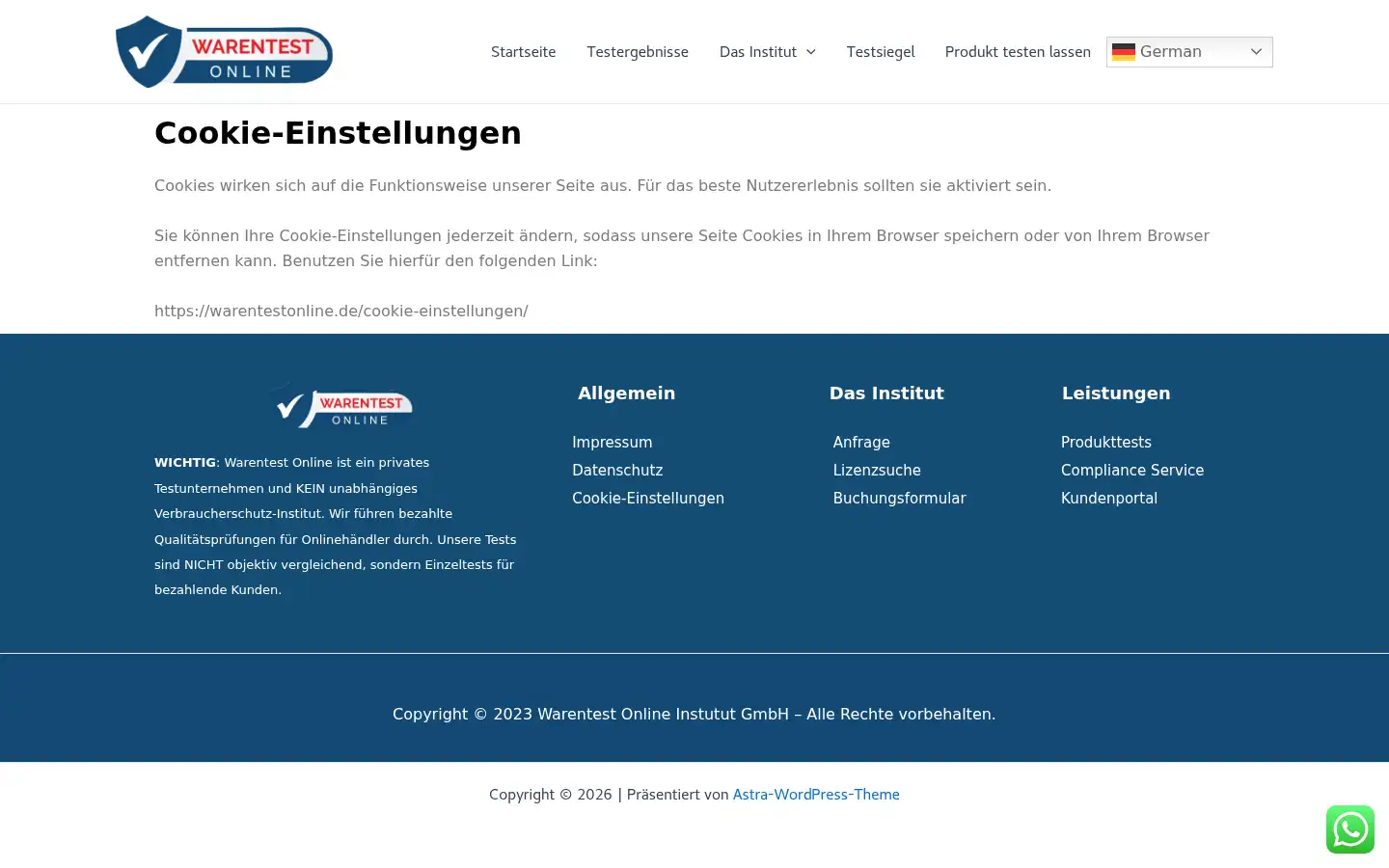 Screenshot of warentestonline.de