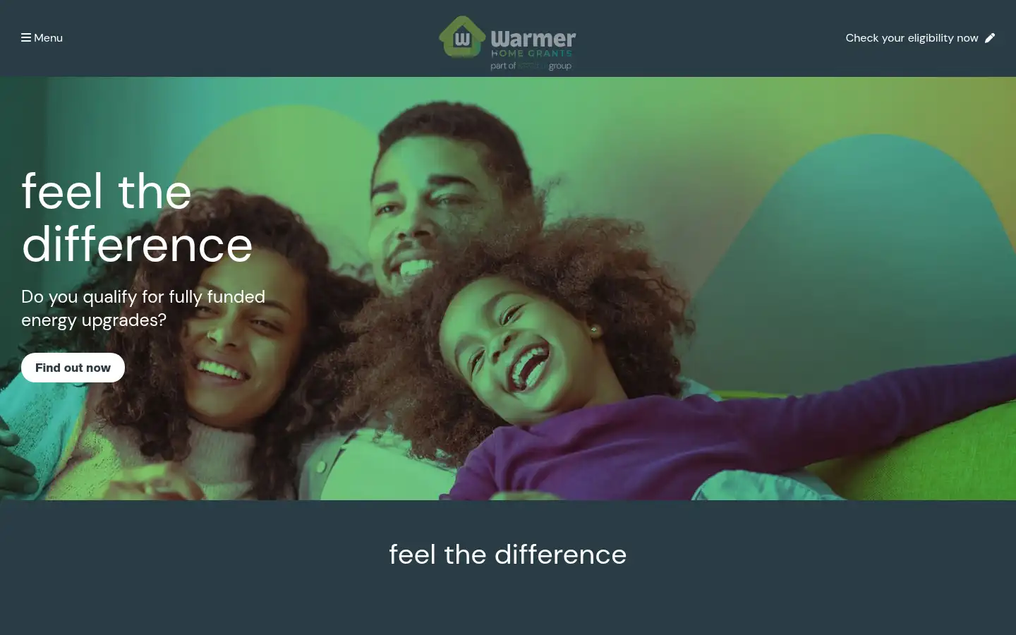 Screenshot of warmerhomegrants.co.uk
