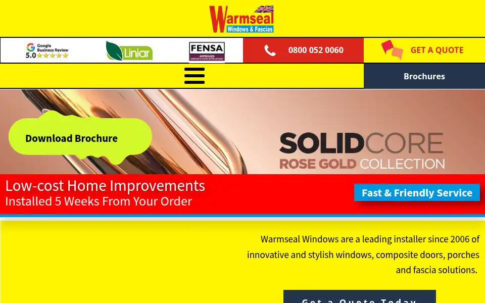 Screenshot of warmsealwindows.co.uk