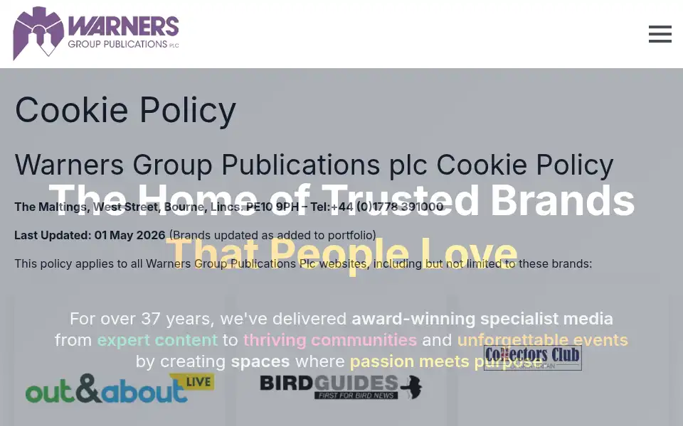 Screenshot of warnersgroup.co.uk