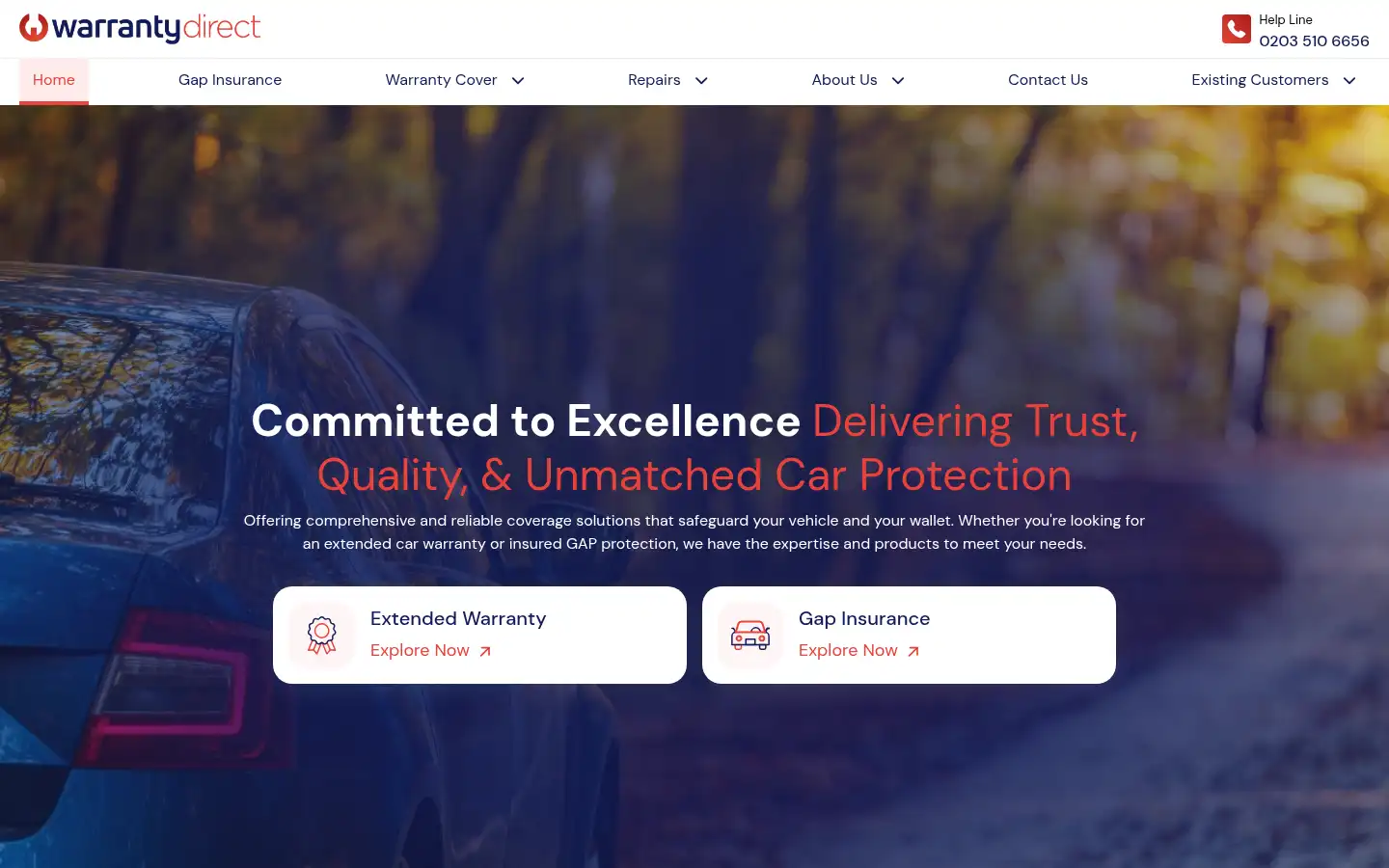 Screenshot of warrantydirect.co.uk