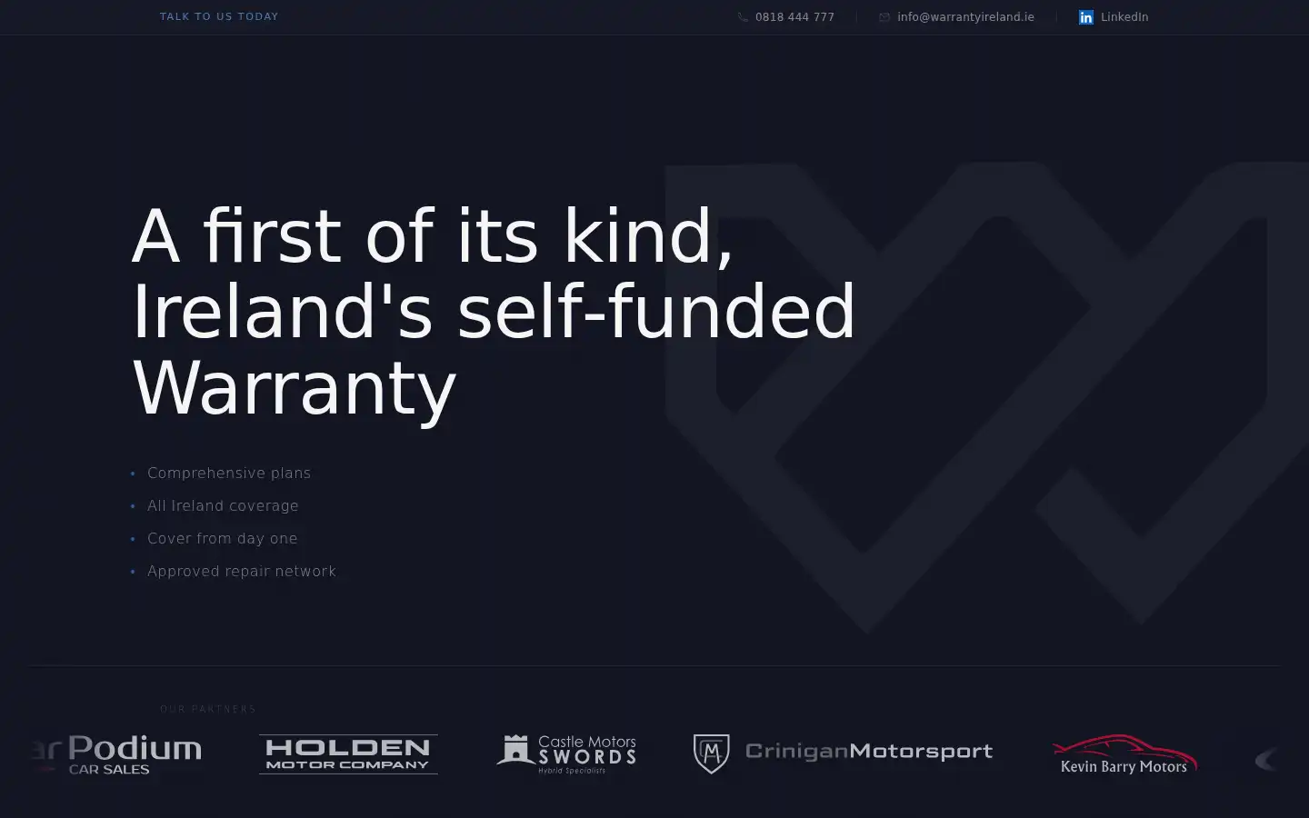 Screenshot of warrantyireland.ie