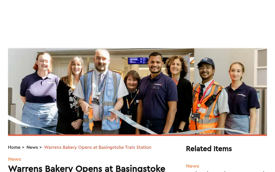 Screenshot of warrensbakery.co.uk