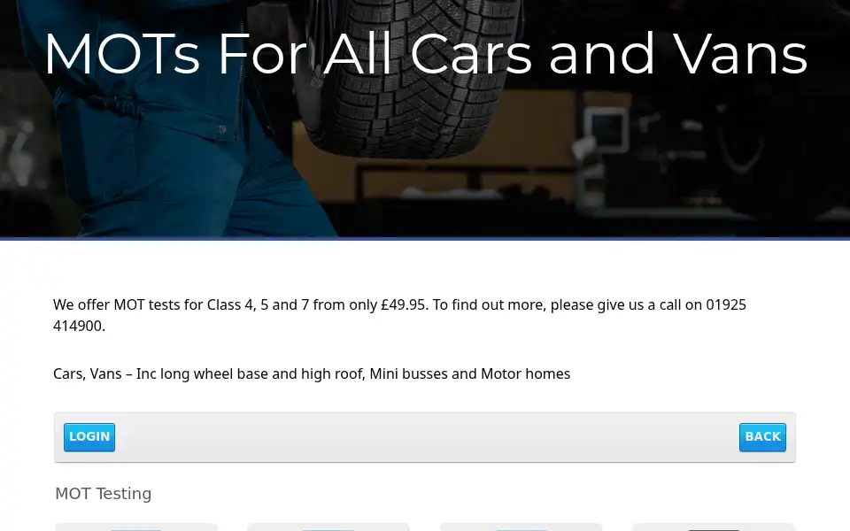 Screenshot of warringtonmotcentre.co.uk