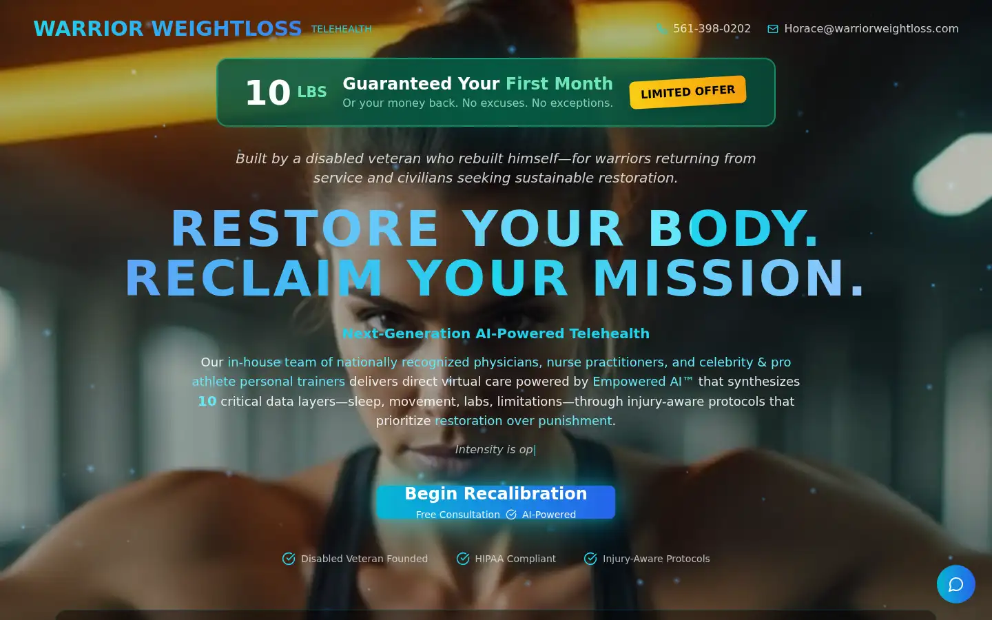 Screenshot of warriorweightloss.com