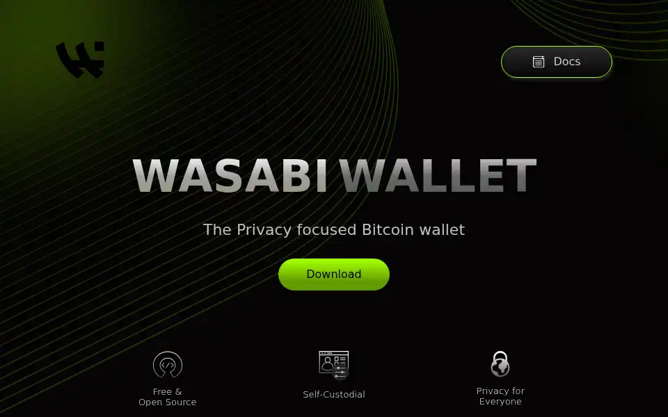 Screenshot of wasabiwallet.io