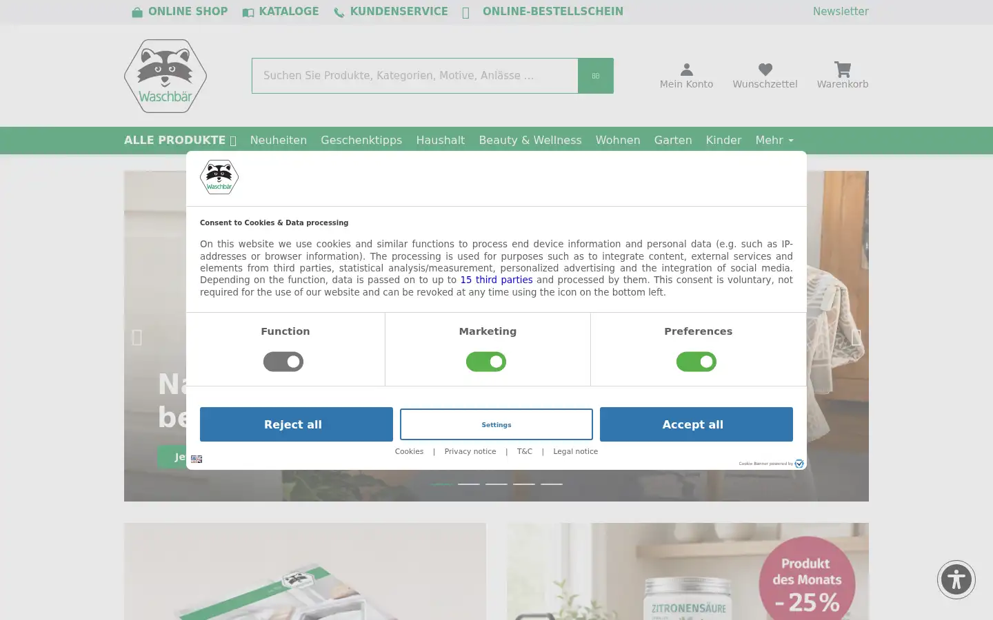 Screenshot of waschbaer.de