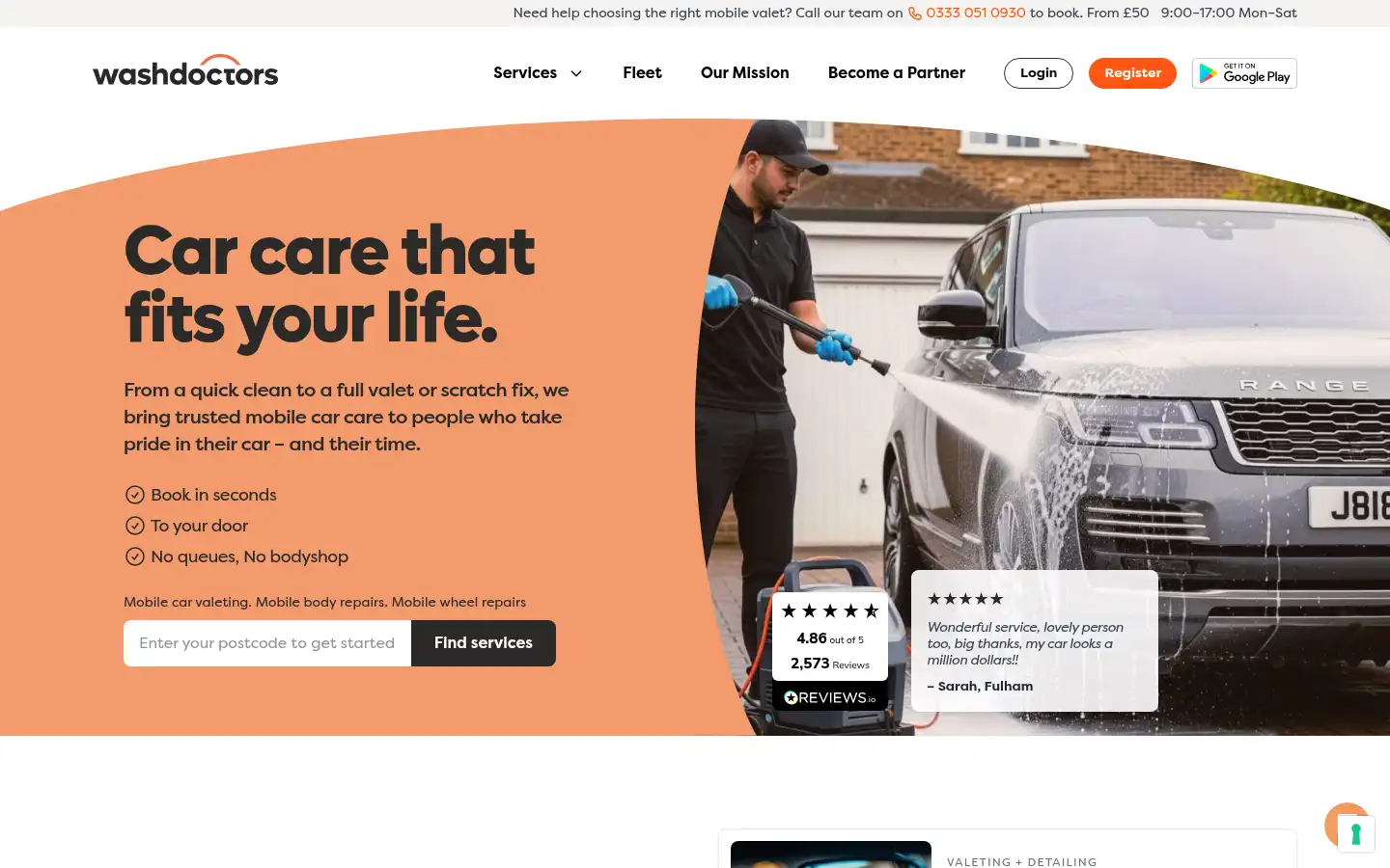 Screenshot of washdoctors.co.uk